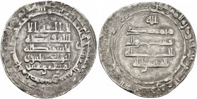 ISLAMIC, 'Abbasid Caliphate. Al-Muqtadir, second reign, AH 296-317 / AD 908-929. Dirham (Silver, 25 mm, 3.28 g, 8 h), citing the caliph al-Muqtadir bi...
