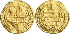 ISLAMIC, al-Maghreb (North Africa). Aghlabids. Ibrahim II ibn Ahmad, AH 261-289 / AD 875-902. Dinar (Gold, 20 mm, 4.17 g, 12 h), citing Ibrahim III ib...