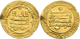 ISLAMIC, Egypt & Syria (Pre-Fatimid). Tulunids. Khumarawaih, AH 270-282 / AD 884-896. Dinar (Gold, 22 mm, 4.00 g, 6 h), citing the caliph al-Mu'tamid'...