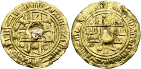 ISLAMIC, Arabia. Sulayhids. 'Arwa bint Ahmad, AH 484-532 / AD 1091-1137. Dinar (Gold, 21 mm, 2.33 g, 6 h), Adan, blundered date. Album 1077. Plugged h...