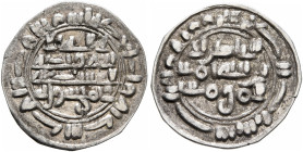 ISLAMIC, Arabia. Post-Abbasid Sunni Dynasties. 10th century AD. 1/6 Dirham (Silver, 14 mm, 0.39 g, 9 h), citing the Abbasid caliph al-Ta'i' lillah (AH...