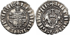 ARMENIA, Cilician Armenia. Royal. Levon I, 1198-1219. Tram (Silver, 22 mm, 2.85 g, 7 h). 'Levon King of all the Armenians' (in Armenian) Levon seated ...