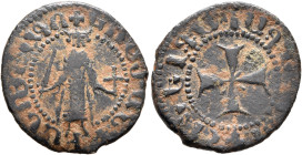 ARMENIA, Cilician Armenia. Royal. Gosdantin I, 1298-1299. Kardez (Bronze, 20 mm, 2.88 g), Sis. ԿՈՍՏԱՆԴԻԱՆ ՈՍ ԹԱԳ ՈՐ ('Gosdantin King' in Armenian) Gos...