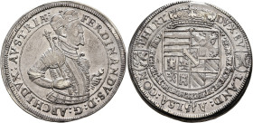 AUSTRIA. Holy Roman Empire. Ferdinand II, Archduke, 1564-1595. Taler (Silver, 41 mm, 28.60 g, 12 h), Ensisheim, n. d.. FERDINANDVS D G ARCHIDVX AVSTRI...