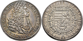 AUSTRIA. Holy Roman Empire. Leopold I, Emperor, 1658-1705. Taler 1691 (Silver, 42 mm, 28.51 g, 12 h), Hall. Moneyer Johann Sebastian Fenner. LEOPOLDVS...
