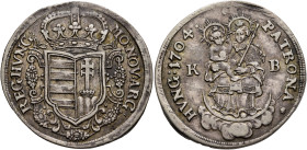 AUSTRIA. Holy Roman Empire. 'Malcontents' under Franz II Rakoczi, 1703-11. Halbtaler 1704 (Silver, 36 mm, 14.27 g, 12 h), Kremnitz. MO NOV ARG REG HVN...