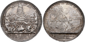 AUSTRIA. Holy Roman Empire. Josef I, Emperor, 1705-1711. Medal 1708 (Silver, 48 mm, 37.04 g, 12 h), on the capture of Lille (Ryssel) by Prince Eugene....