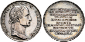 AUSTRIA. Kaisertum Österreich. Franz I, 1806-1835. Medal 1835 (Silver, 33 mm, 13.23 g, 12 h), on his death, by Neuss. FRANCISCVM AVGVSTVM GERMANICVM L...