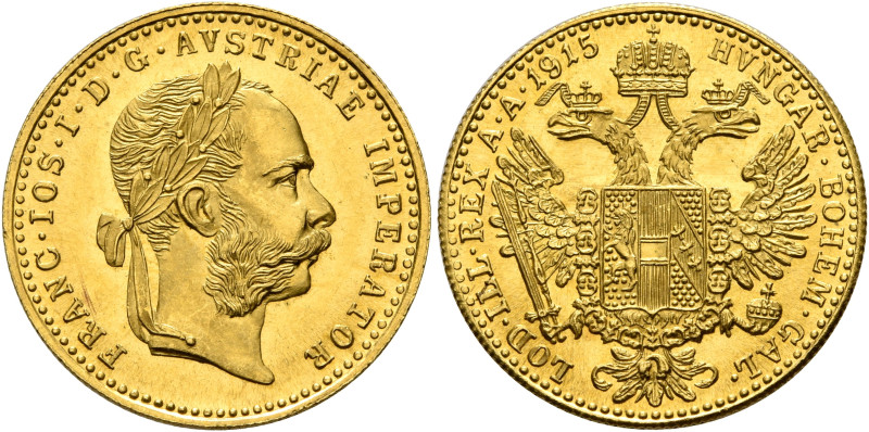 AUSTRIA. Kaisertum Österreich-Ungarn. Franz Josef I, 1867-1916. Dukat (Gold, 20 ...