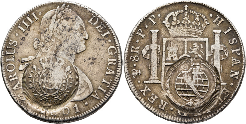 BRAZIL, Regional Coinage. Minas Gerais. 960 Reis (Silver, 40 mm, 26.72 g, 11 h),...