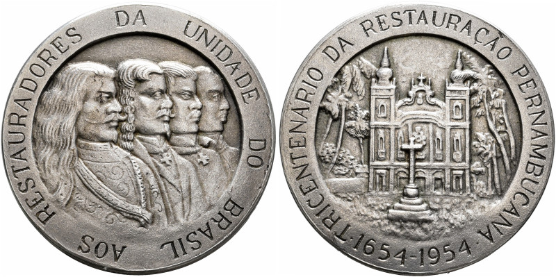 BRAZIL, Second Republic. 1946-1964. Medal 1954 (Silver, 50 mm, 95.00 g, 12 h), o...