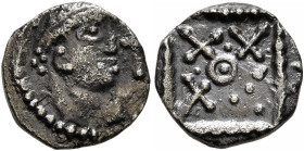 BRITISH, Anglo-Saxon. Secondary Sceattas. Circa 710-760. Sceatt (Silver, 11 mm, 1.06 g, 12 h), Series G, southern and eastern England. Diademed portra...