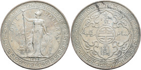BRITISH, Trade Dollars. Dollar 1898 (Silver, 39 mm, 26.93 g, 12 h), struck for circulation in East Asia, Bombay (Mumbay). Britannia standing facing, h...