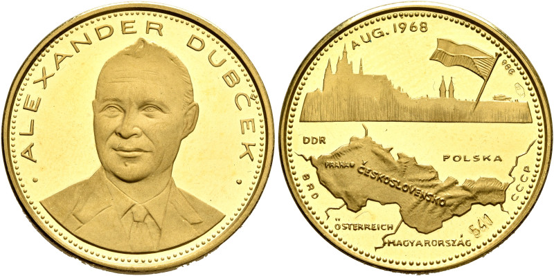 CZECHOSLOVAKIA, Republic. 1918-1992. Medal 1968 (Gold, 23 mm, 6.94 g, 12 h), in ...