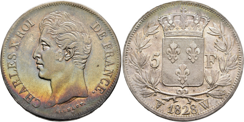 FRANCE, Royal (Restored). Charles X, 1824-1830. 5 Francs 1828 (Silver, 37 mm, 25...