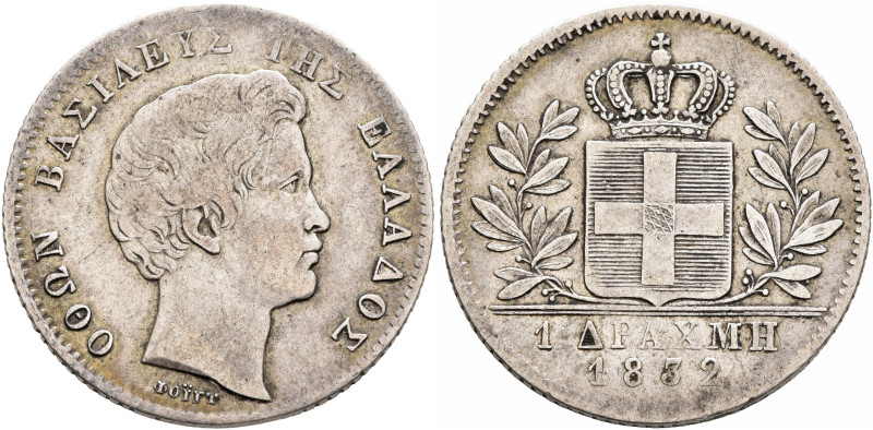 GREECE, Kingdom. Othon, 1833-1862. Drachm 1832 (Silver, 22 mm, 4.43 g, 6 h), Ath...