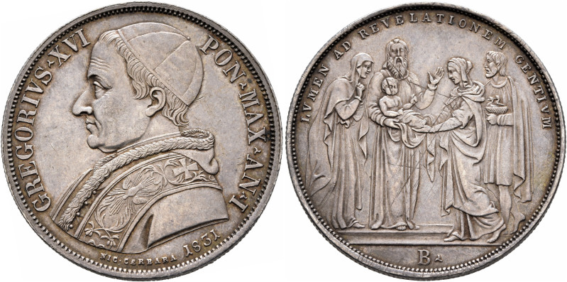 ITALY. Papal Coinage. Gregory XVI, 1831-1846. Scudo Year 1 = 1831 (Silver, 37 mm...