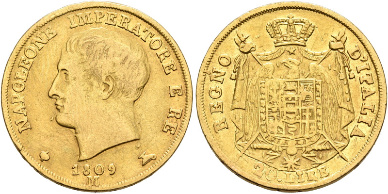 ITALY. Regno d'Italia (Napoleonic). 1805-1814. 20 Lire 1809 (Gold, 21 mm, 6.32 g...