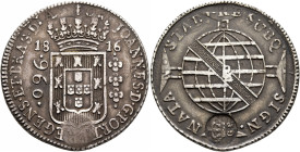 PORTUGAL, Kingdom. Luís I o Popular (the Popular), 1861-1889. 960 Reis (Silver, 40 mm, 26.77 g, 12 h), Crowned G.P. (Governo Portugues, 1887) counterm...