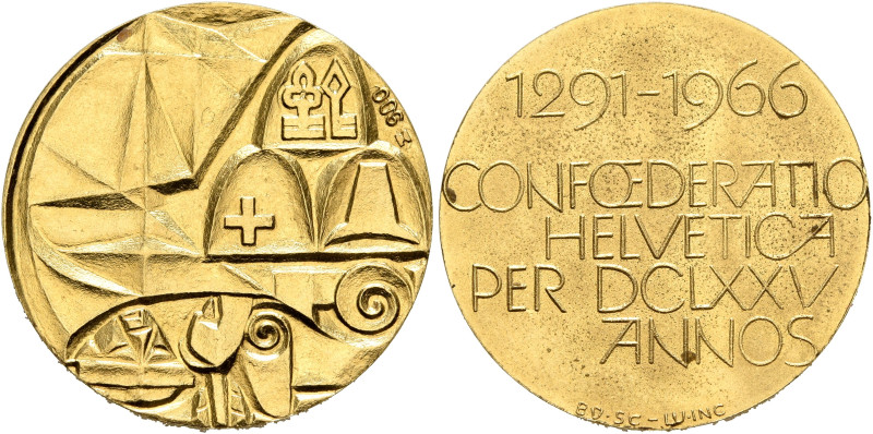 SWITZERLAND. Schweizerische Eidgenossenschaft (Swiss Confederation). Medal 1966 ...
