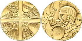 SWITZERLAND. Schweizerische Eidgenossenschaft (Swiss Confederation). 1848-present. Medal 1970 (Gold, 20 mm, 5.78 g, 12 h), by St. Galler Präge, Bruno ...