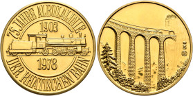 SWITZERLAND. Schweizerische Eidgenossenschaft (Swiss Confederation). 1848-present. Medal 1978 (Gold, 33 mm, 25.89 g, 12 h), on the 75th anniversary of...
