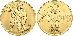 SWITZERLAND. Schweizerische Eidgenossenschaft (Swiss Confederation). Medal (Gold, 20 mm, 7.00 g, 12 h), on Davos. By St. Galler Präge, Bruno & Marco L...