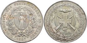 SWITZERLAND. Schützentaler (Shooting Talers). 40 Batzen 1847 (Silver, 39 mm, 29.54 g, 12 h), confederate Shooting Festival in Glarus. EIDGENÖSSISCHES ...
