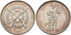 SWITZERLAND. Schützentaler (Shooting Talers). 5 Franken 1857 (Silver, 37 mm, 25.04 g, 12 h), confederate Shooting Festival in Bern. EIDGENÖSSISCHES FR...