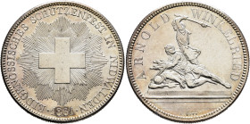 SWITZERLAND. Schützentaler (Shooting Talers). 5 Franken 1861 (Silver, 36 mm, 25.00 g, 6 h), confederate Shooting Festival in Nidwalden. EIDGENÖSSISCHE...