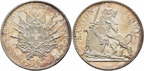 SWITZERLAND. Schützentaler (Shooting Talers). 5 Franken 1867 (Silver, 37 mm, 25.00 g, 6 h), confederate Shooting Festival in Schwyz. EIDGENÖSSISCHES S...