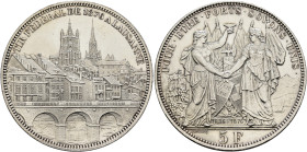 SWITZERLAND. Schützentaler (Shooting Talers). 5 Franken 1876 (Silver, 37 mm, 24.99 g, 6 h), confederate Shooting Festival in Lausanne. TIR FÉDÉRAL DE ...