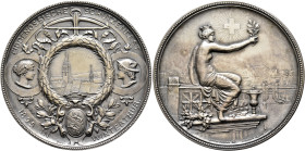 SWITZERLAND. Schützenmedaillen (Shooting Medals). Schützenmedaille (Shooting Medal) 1895 (Silver, 45 mm, 38.72 g, 12 h), confederate Shooting Festival...