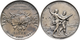 SWITZERLAND. Schützenmedaillen (Shooting Medals). Schützenmedaille (Shooting Medal) 1897 (Silver, 45 mm, 39.00 g, 12 h), confederate Shooting Festival...