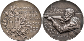 SWITZERLAND. Schützenmedaillen (Shooting Medals). Schützenmedaille (Shooting Medal) 1900 (Silver, 45 mm, 32.34 g, 12 h), cantonal Shooting Festival of...