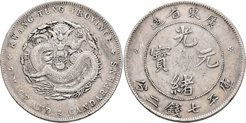 CHINA, Qīng dynasty. Dézōng (Guāngxù), 1875-1908. 7 Mace 2 Candareens – Dollar (...