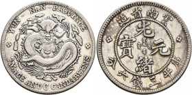 CHINA, Qīng dynasty. Dézōng (Guāngxù), 1875-1908. 3 Mace and 6 Candareens – 50 Cents (Silver, 33 mm, 13.10 g, 12 h), Yúnnán (Yun-Nan) province, no dat...