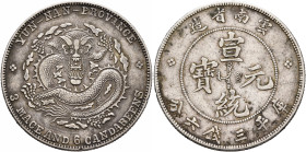 CHINA, Qīng dynasty. Xuāntǒng (Hsüan-T’ung), 1908-1912. 3 Mace and 6 Candareens – 50 Cents (Silver, 33 mm, 13.28 g, 12 h), Yúnnán (Yun-Nan) province, ...