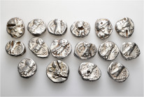 A lot containing 16 silver coins. All: Athenian Tetradrachms. Fine to very fine. LOT SOLD AS IS, NO RETURNS. 16 coins in lot.


From a European col...