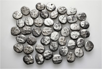 A lot containing 45 silver coins. All: Achaemenid Sigloi. Fine. LOT SOLD AS IS, NO RETURNS. 45 coins in lot.


From a European collection, formed b...