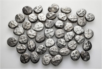 A lot containing 45 silver coins. All: Achaemenid Sigloi. Fine to very fine. LOT SOLD AS IS, NO RETURNS. 45 coins in lot.


From a European collect...