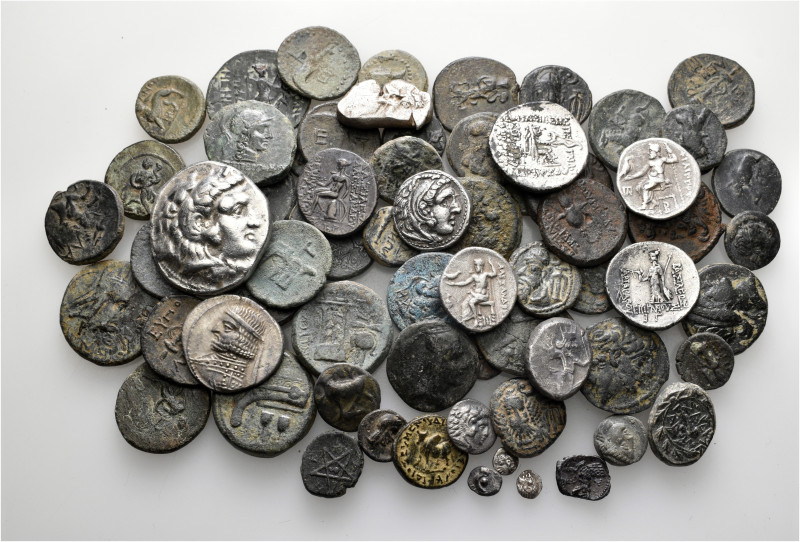 A lot containing 68 silver and bronze coins. Including: Greek. Fine very fine. L...