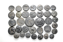 A lot containing 35 bronze coins. All: Greek. Fine to very fine, many repatinated. LOT SOLD AS IS, NO RETURNS. 35 coins in lot.


From a European c...