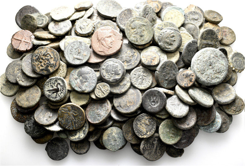 A lot containing 255 bronze coins. Including: Mainly Greek. Fair to fine. LOT SO...