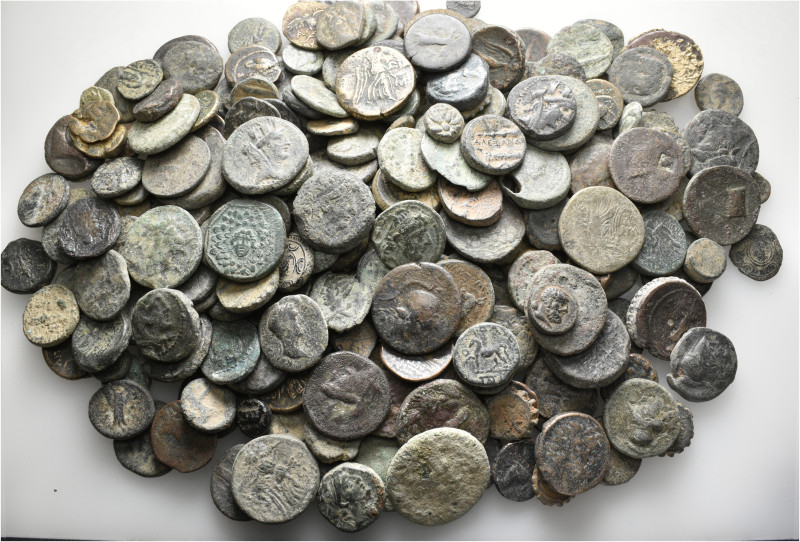 A lot containing 257 bronze coins. Including: Mainly Greek. Fair to fine. LOT SO...
