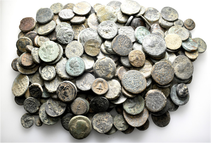 A lot containing 255 bronze coins. Including: Mainly Greek. Fair to fine. LOT SO...