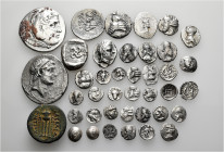 A lot containing 39 silver and 1 bronze coins. Includes: Greek and Oriental Greek. About very fine to about extremely fine. LOT SOLD AS IS, NO RETURNS...