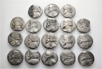 A lot containing 18 silver coins. All: Parthian Tetradrachms. Fine to very fine. LOT SOLD AS IS, NO RETURNS. 18 coins in lot.


From a European col...