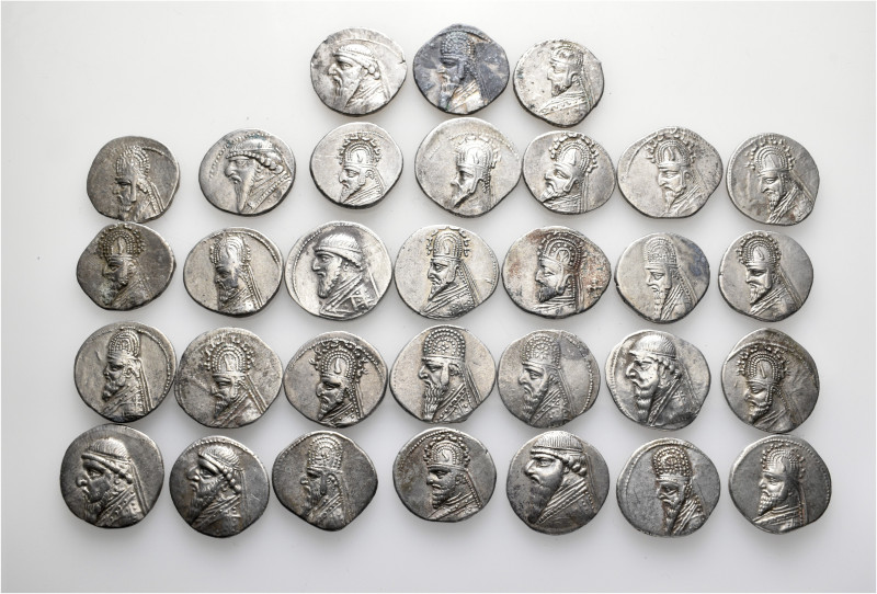 A lot containing 32 silver coins. All: Parthian Drachms. Fine to very fine. LOT ...