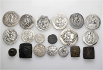 A lot containing 19 silver and bronze coins. Including: Oriental Greek, Central Asian and Medieval. Very fine to about extremely fine. LOT SOLD AS IS,...